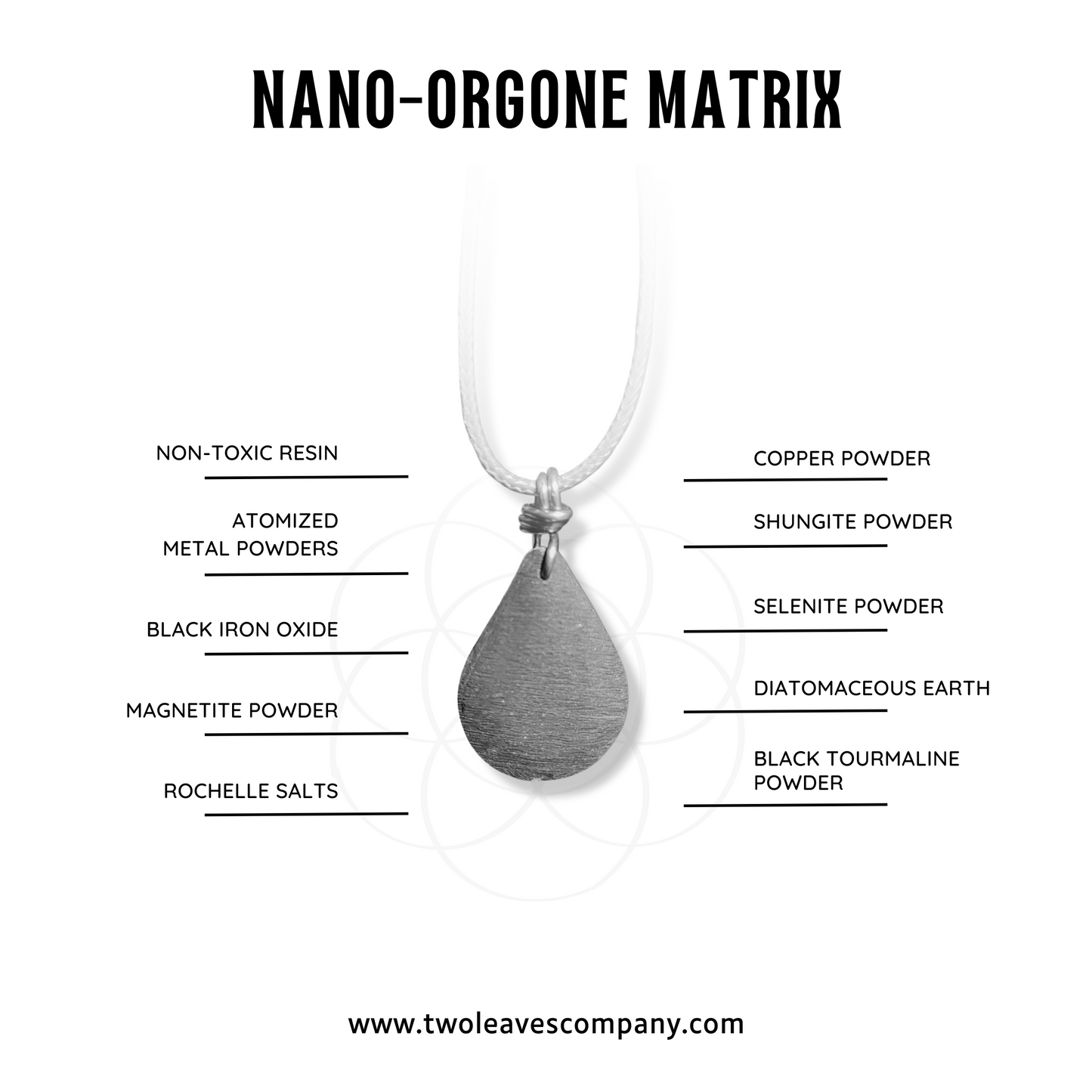 Shungite Copper Coil Spiral Tear Drop Orgonite Pendant, EMF Protection Nano Orgone Matrix