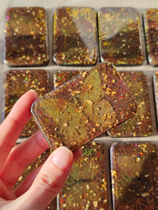 Orgonite EMF Shield With Sacred Geometry Amber Butterfly