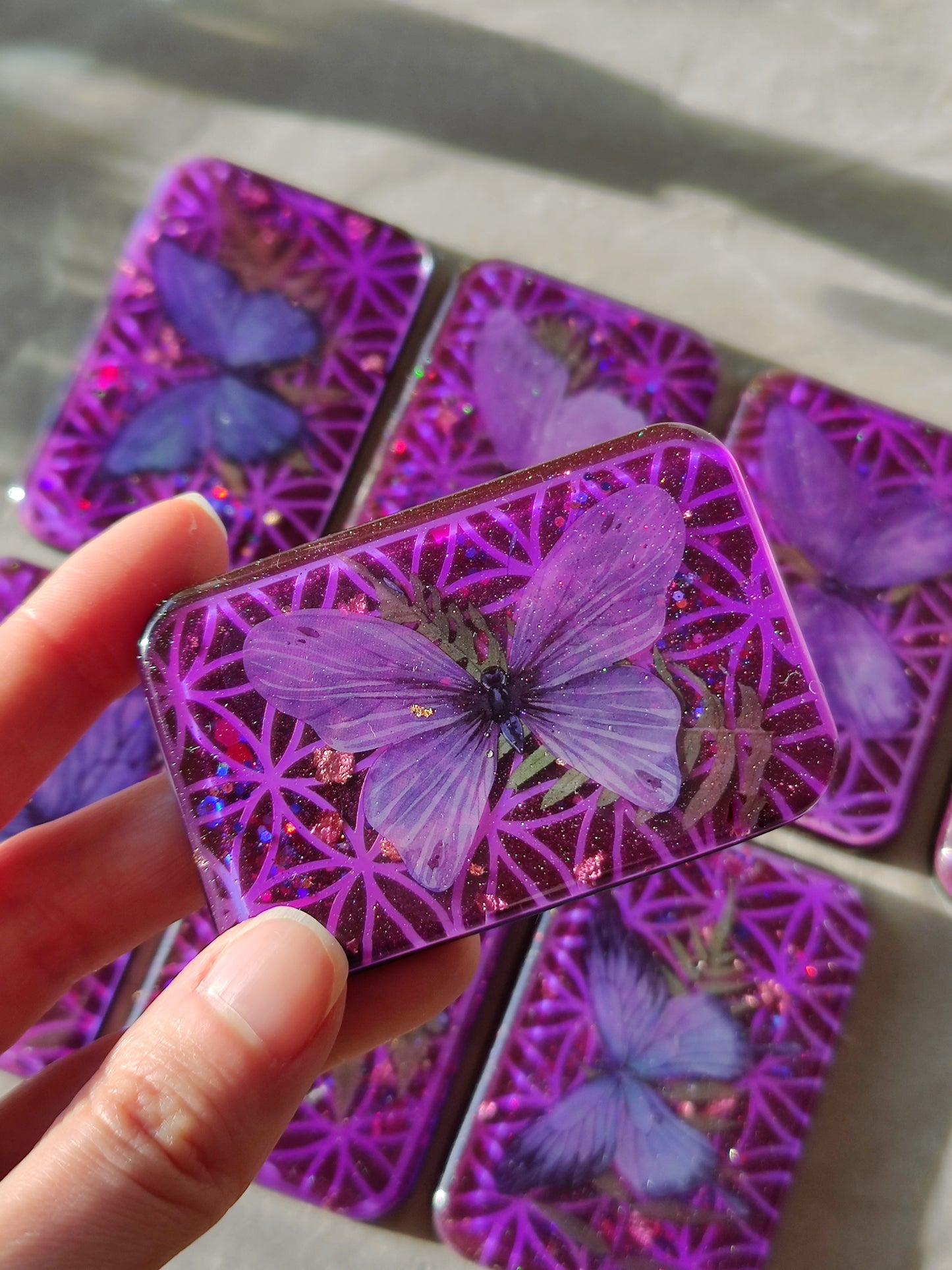 Orgonite EMF Shield With Sacred Geometry Violet Flame Butterfly