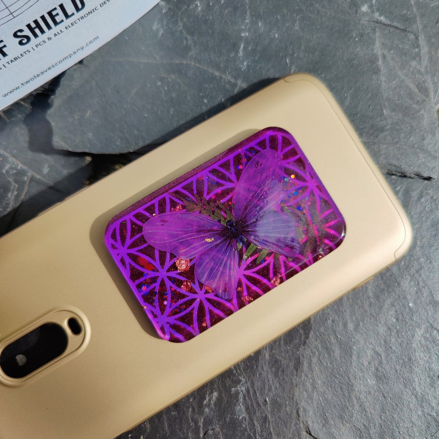 Orgonite EMF Shield With Sacred Geometry Violet Flame Butterfly