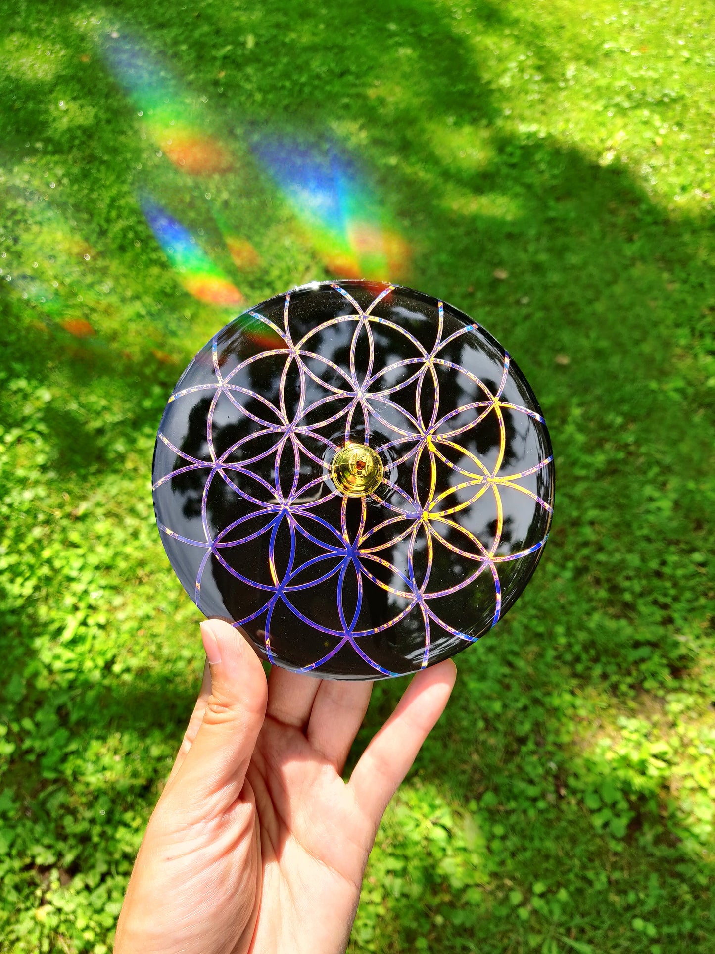 Orgone Incense Holder, Incense Dish with Sacred Geometry