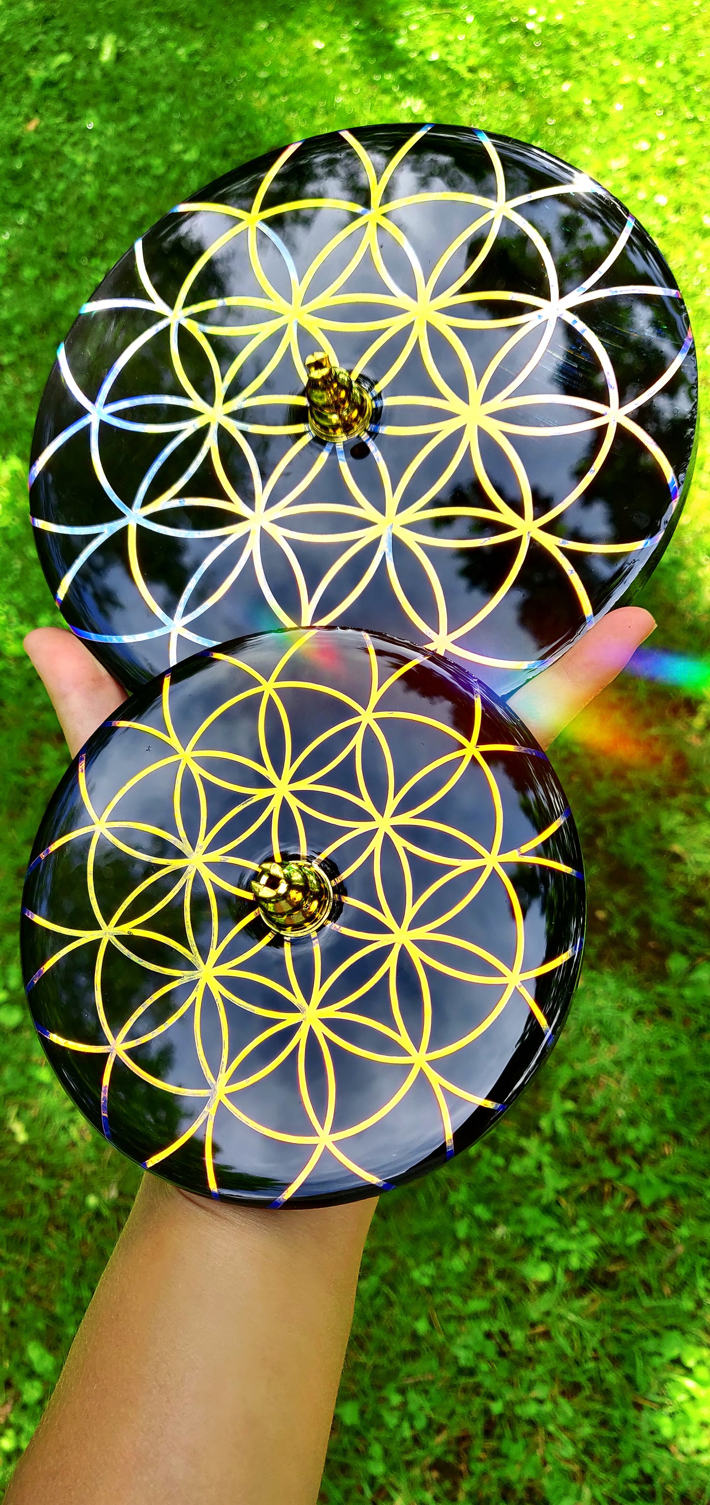 Orgone Incense Holder, Incense Dish with Sacred Geometry