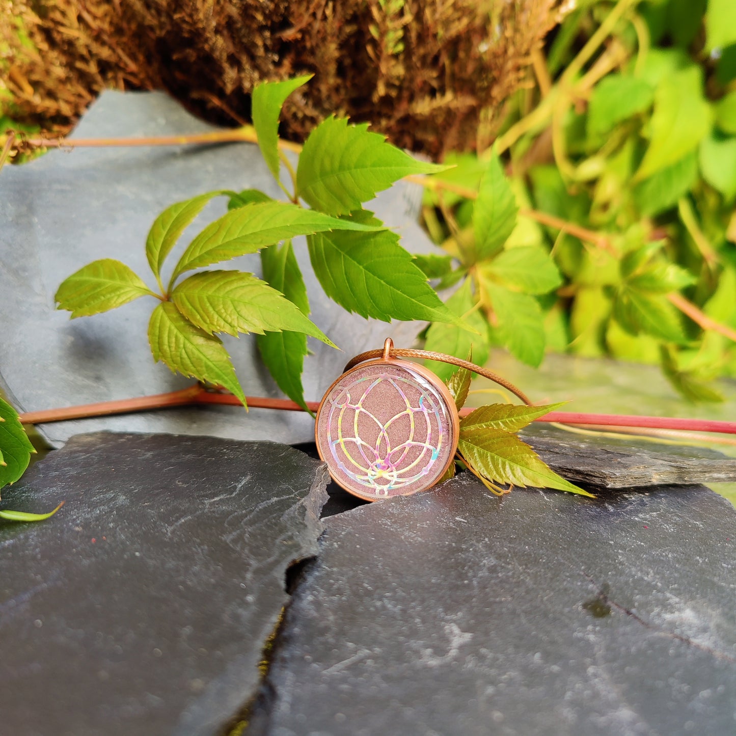 Pink Lotus Orgonite Pendant with Energy Copper For Spiritual Path & Enlightenment - Heart Chakra