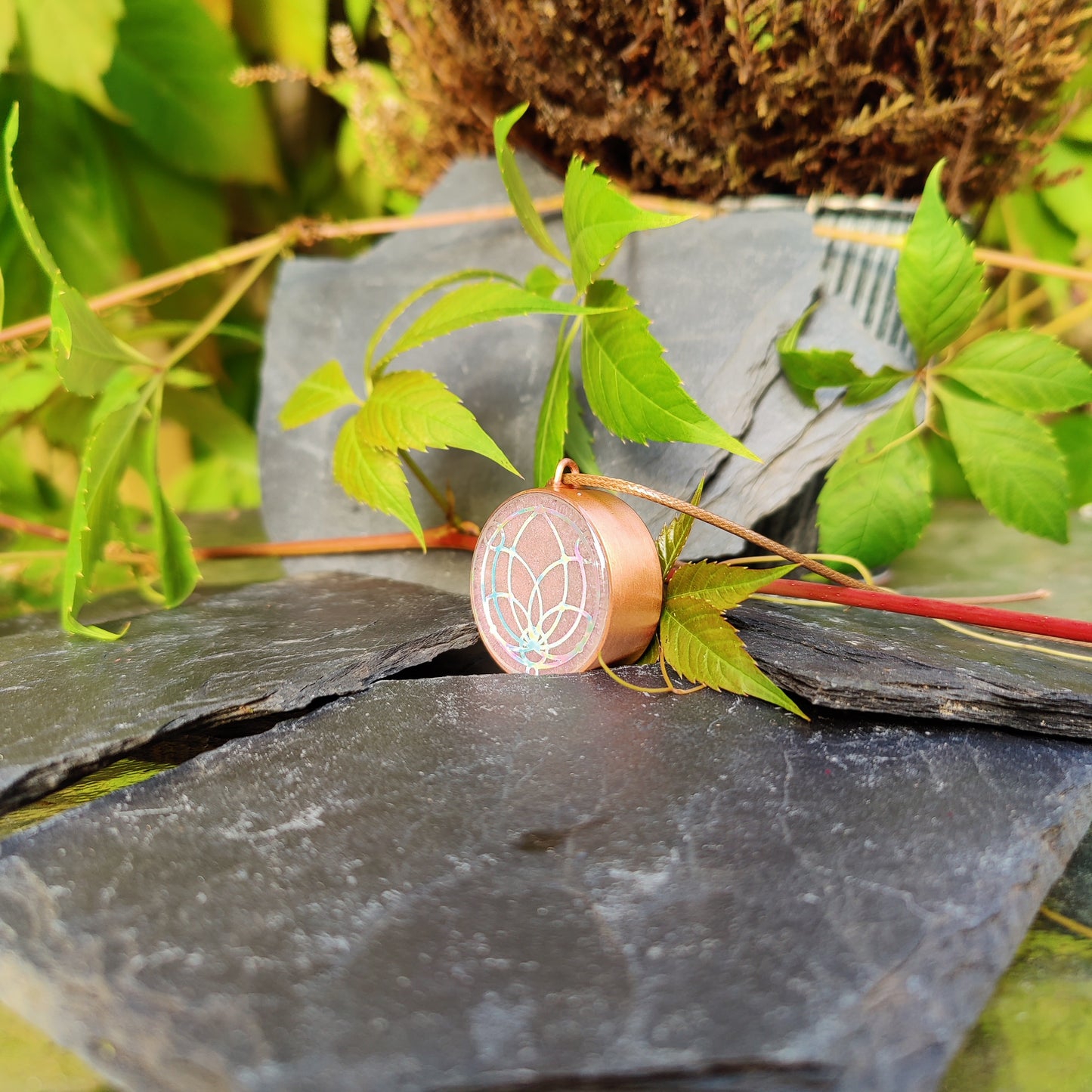 Pink Lotus Orgonite Pendant with Energy Copper For Spiritual Path & Enlightenment - Heart Chakra
